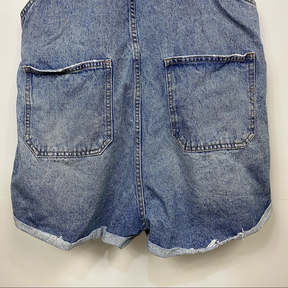 COTTON ON Blue Wash Demin Overalls Shorts Size 10 - Picture 8 of 13